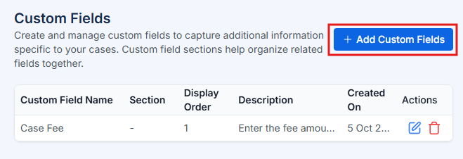 Add Field button